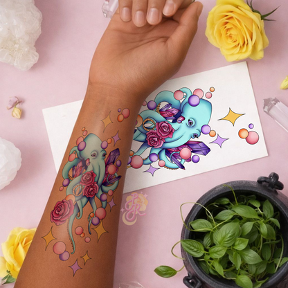 Saltwater Octopus | Pre Colour Temporary Tattoo
