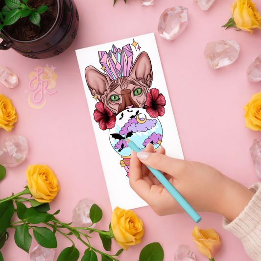 Hexing Sphynx | Pre Colour Temporary Tattoo