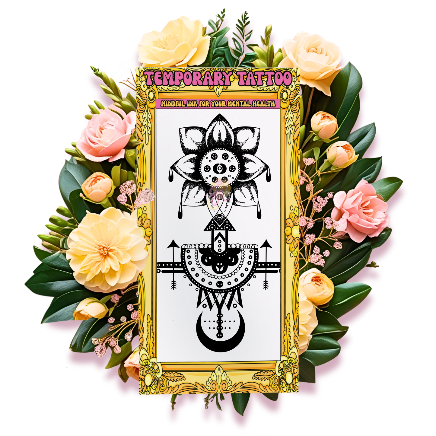 Moonflower Compass | Temporary Tattoo