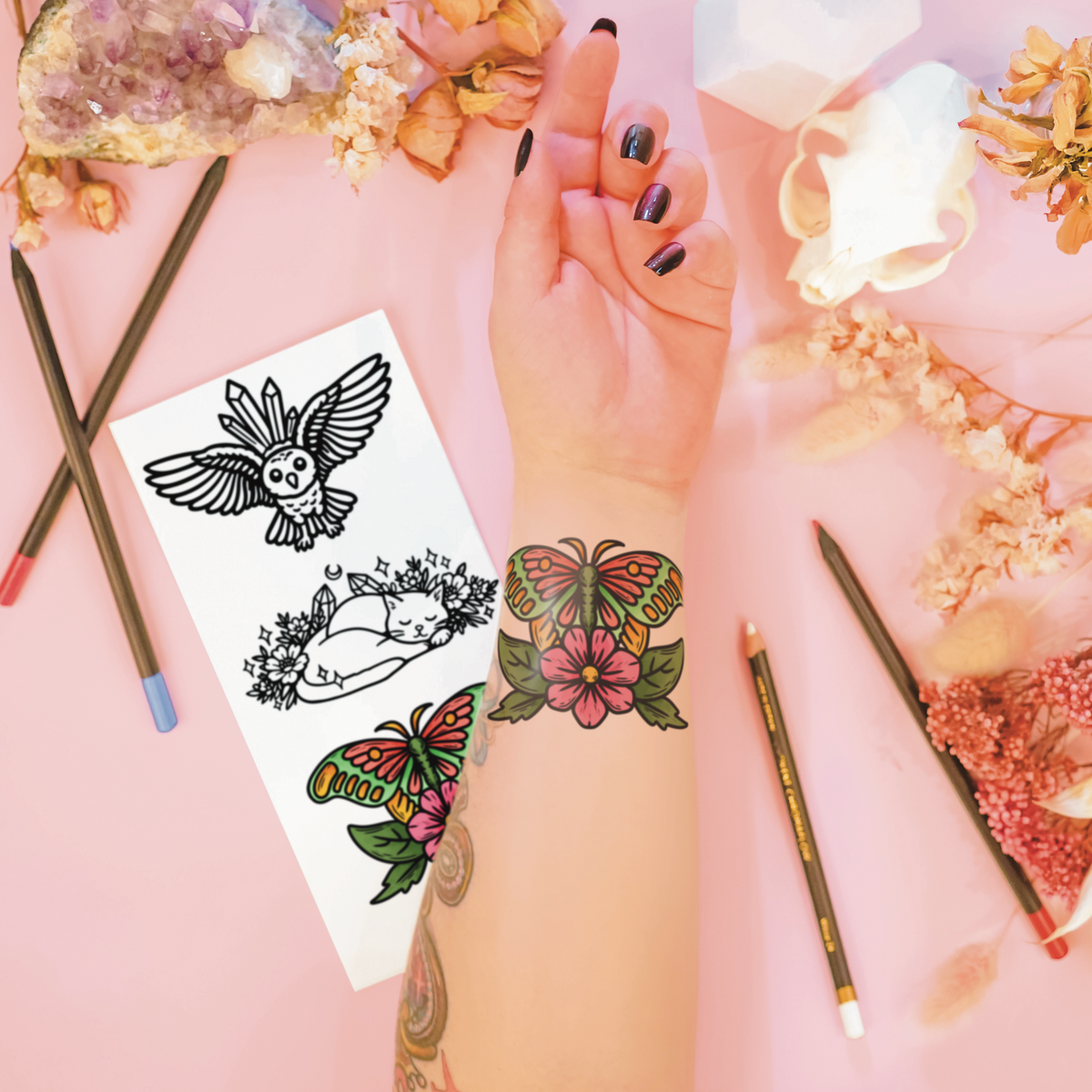 Midnight Spell Casting | Temporary Tattoo Mini Set
