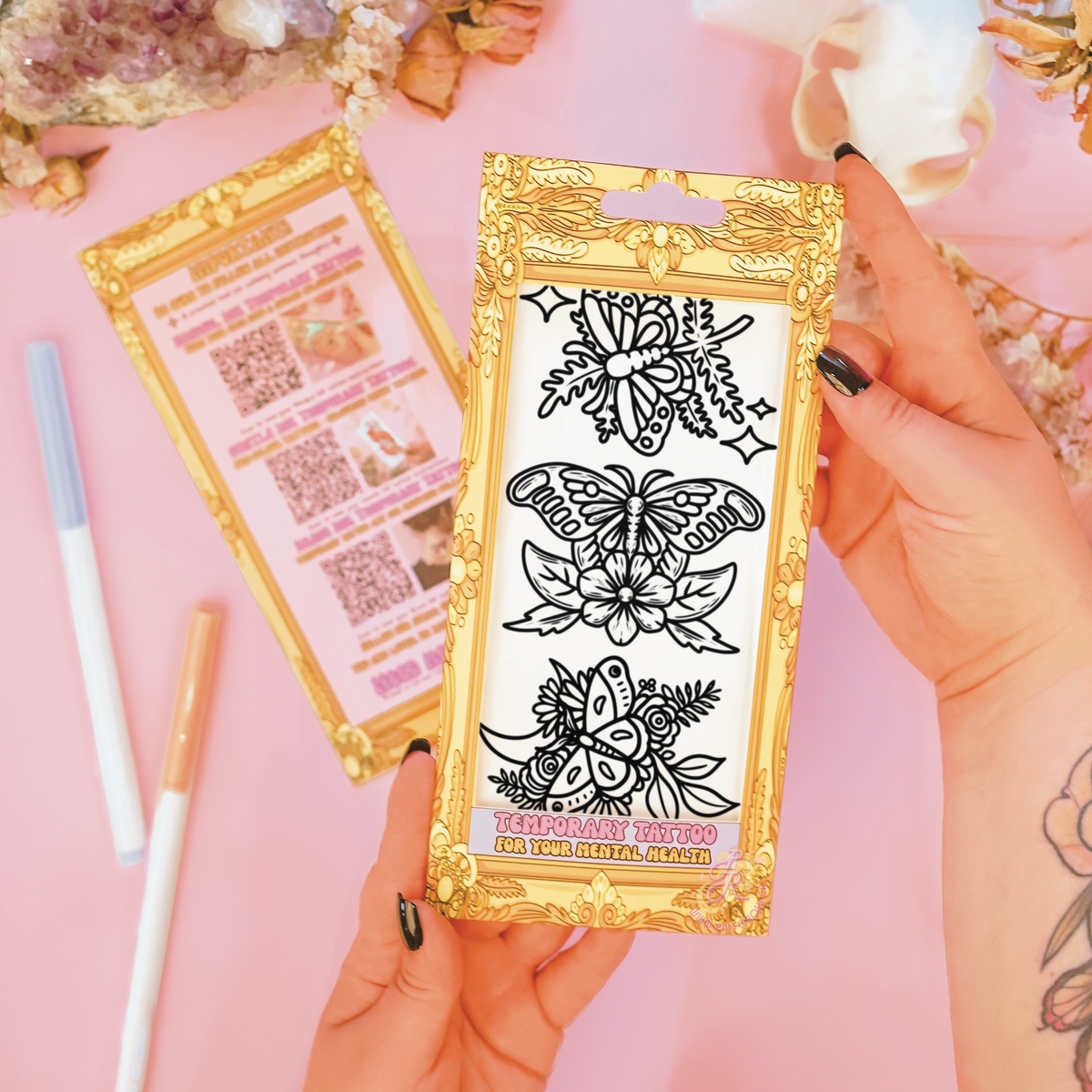 Moth in the Garden | Temporary Tattoo Mini Set