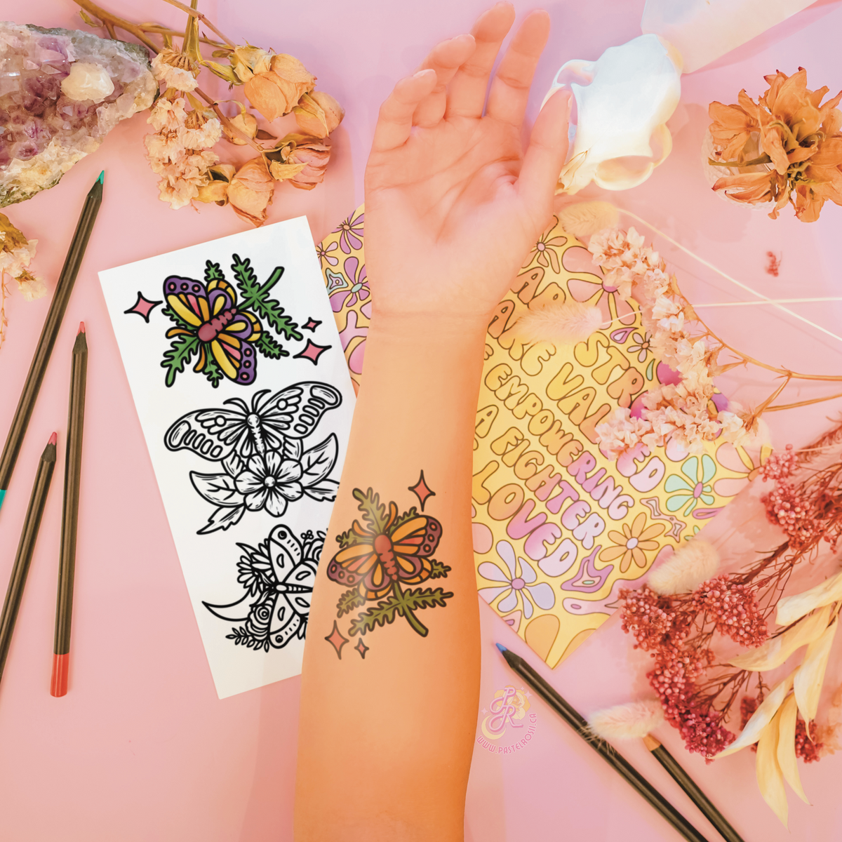 Moth in the Garden | Temporary Tattoo Mini Set
