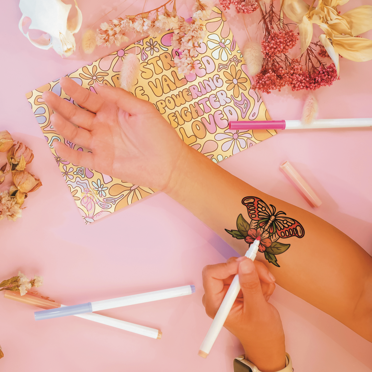 Moth in the Garden | Temporary Tattoo Mini Set