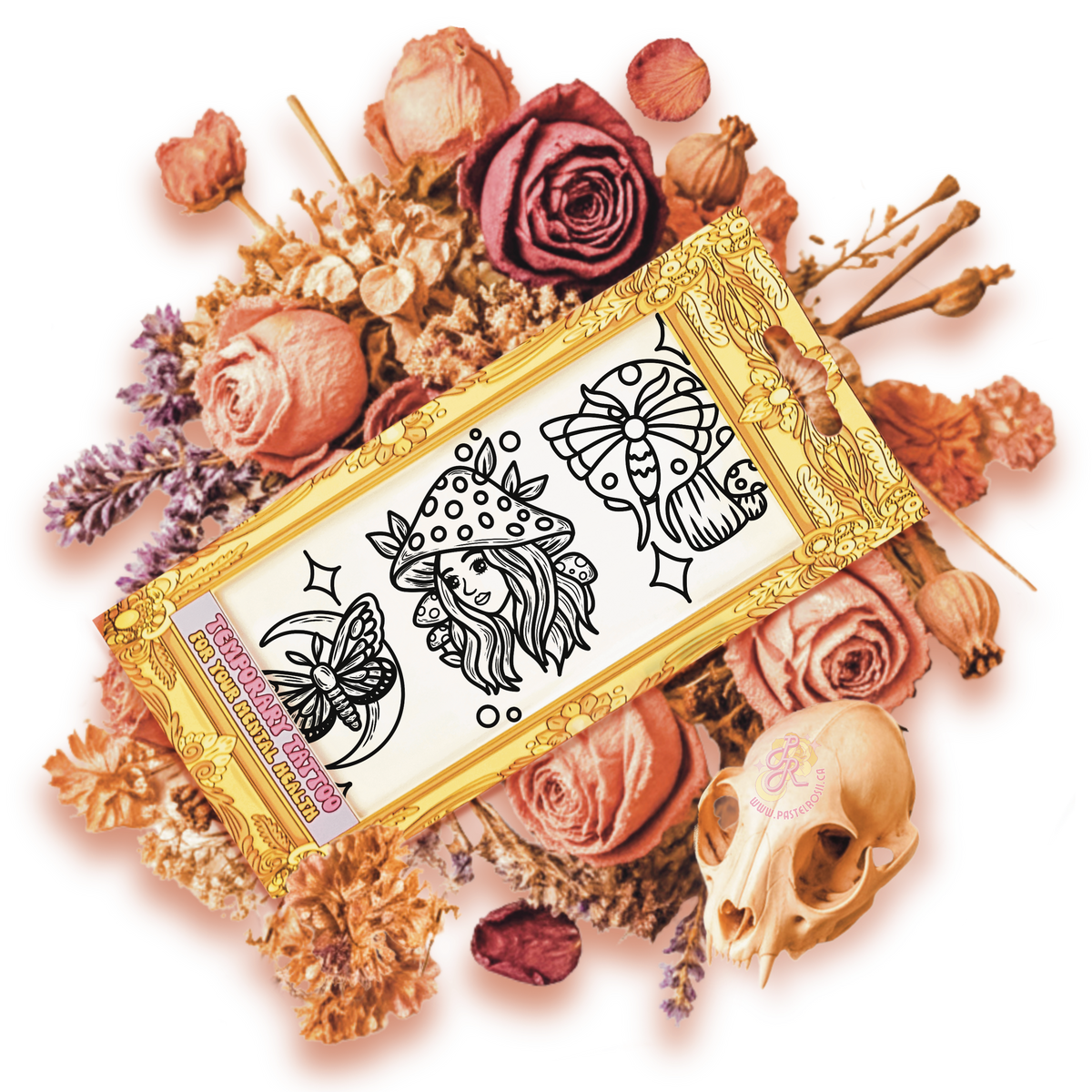 Mushroom Moth | Temporary Tattoo Mini Set