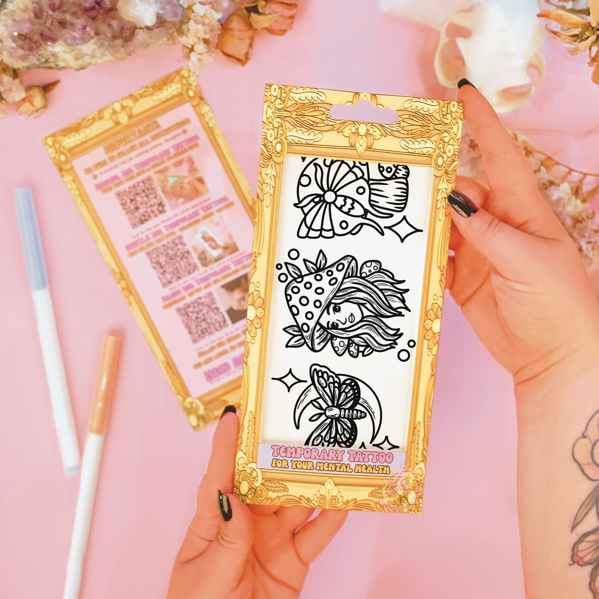 Mushroom Moth | Temporary Tattoo Mini Set