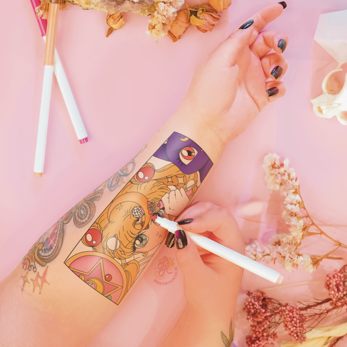 Lunar Heart Guardian | Temporary Tattoo