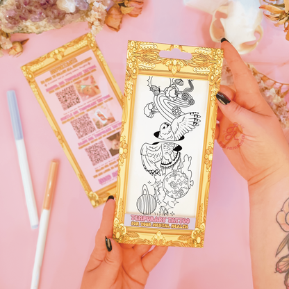 Owl of Two Realms | Temporary Tattoo