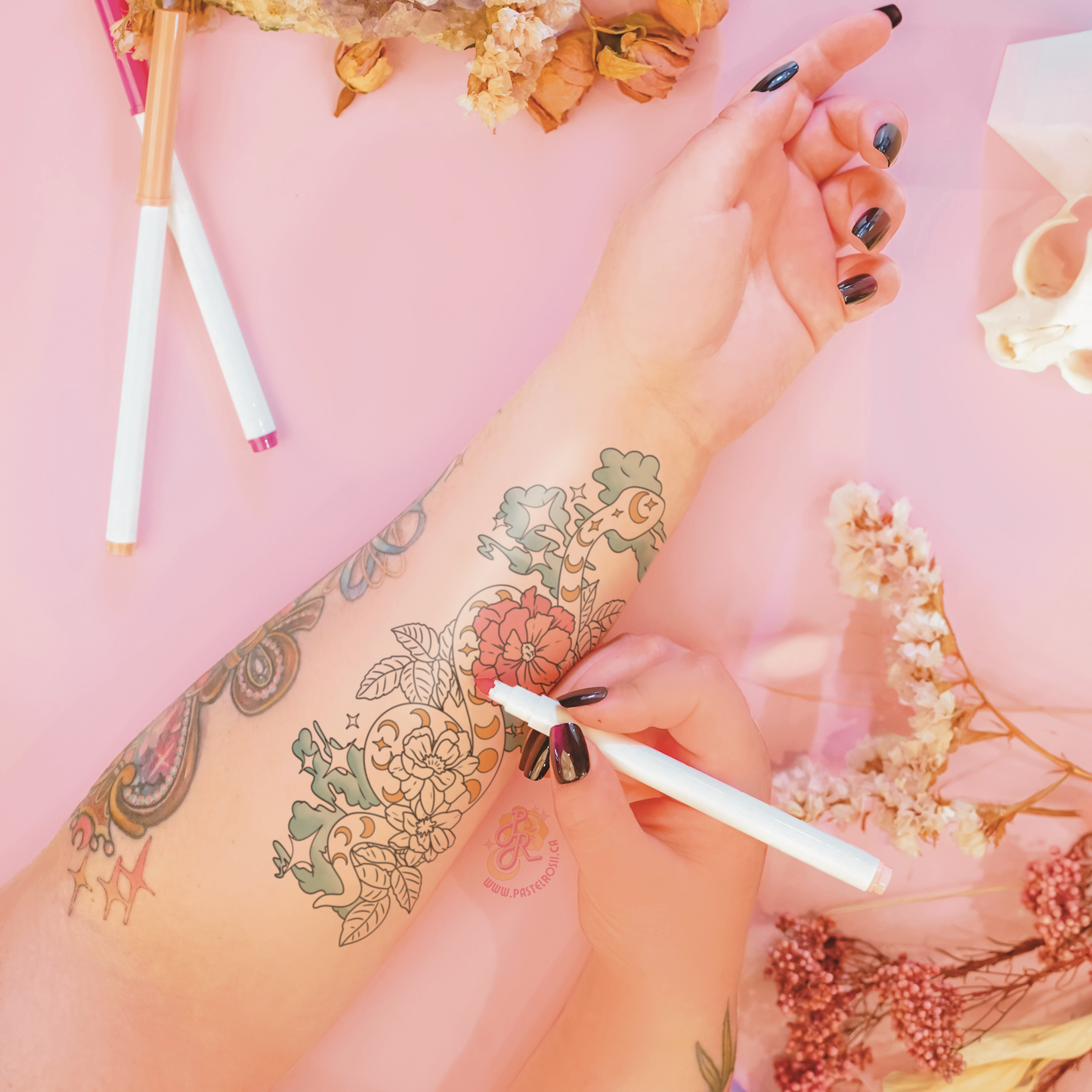 Serpent Blooming | Temporary Tattoo