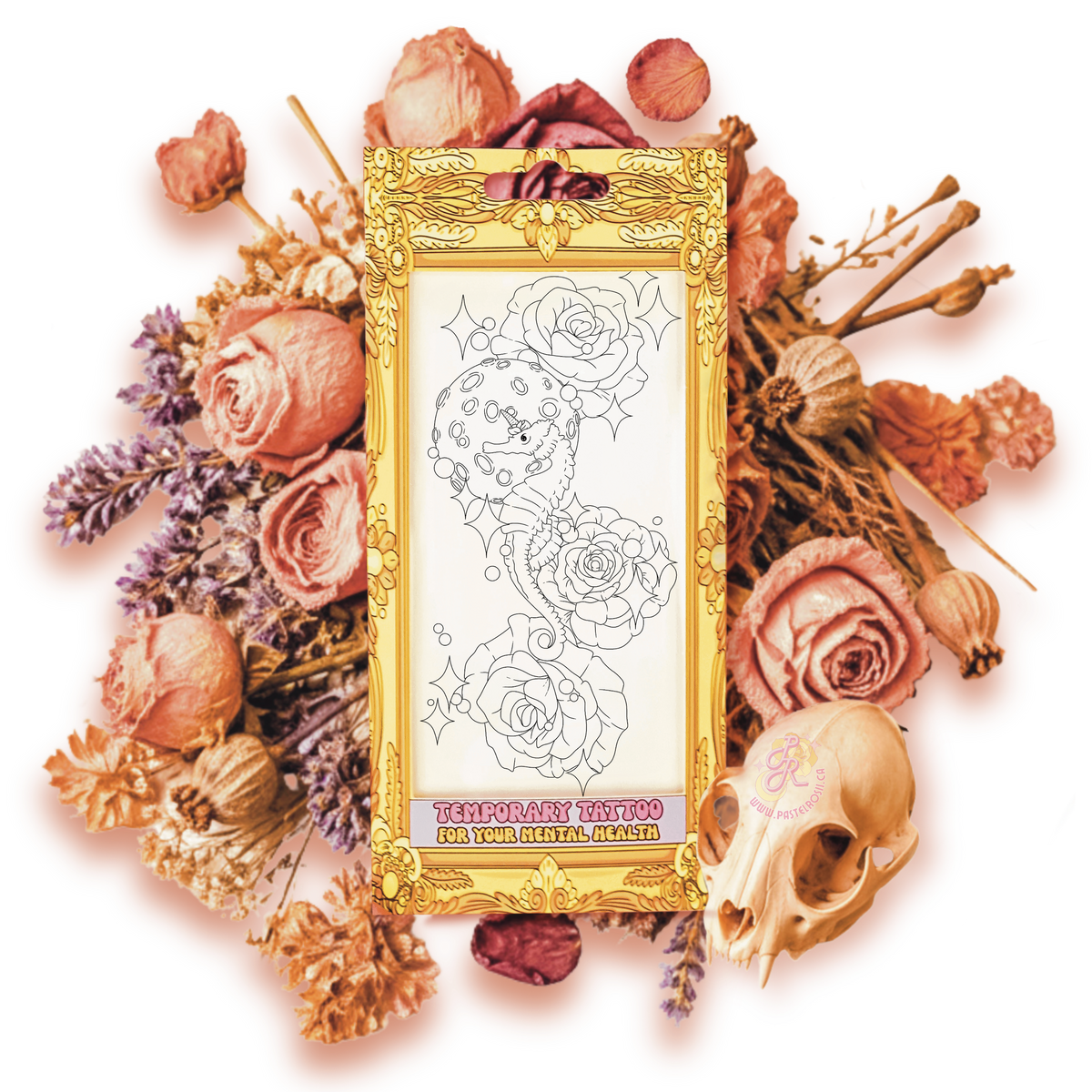 Blooming Seahorse | Temporary Tattoo