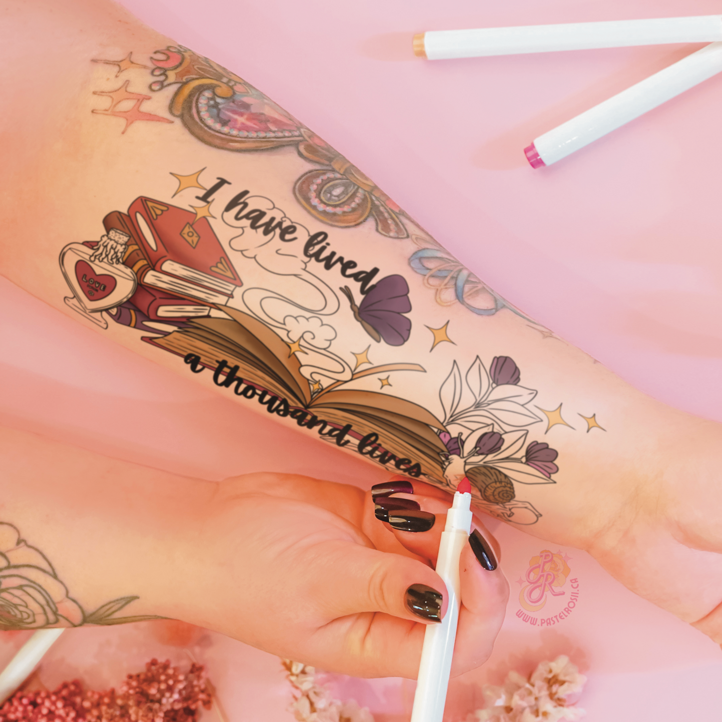 Bookish Adventures | Pre Colour Temporary Tattoo