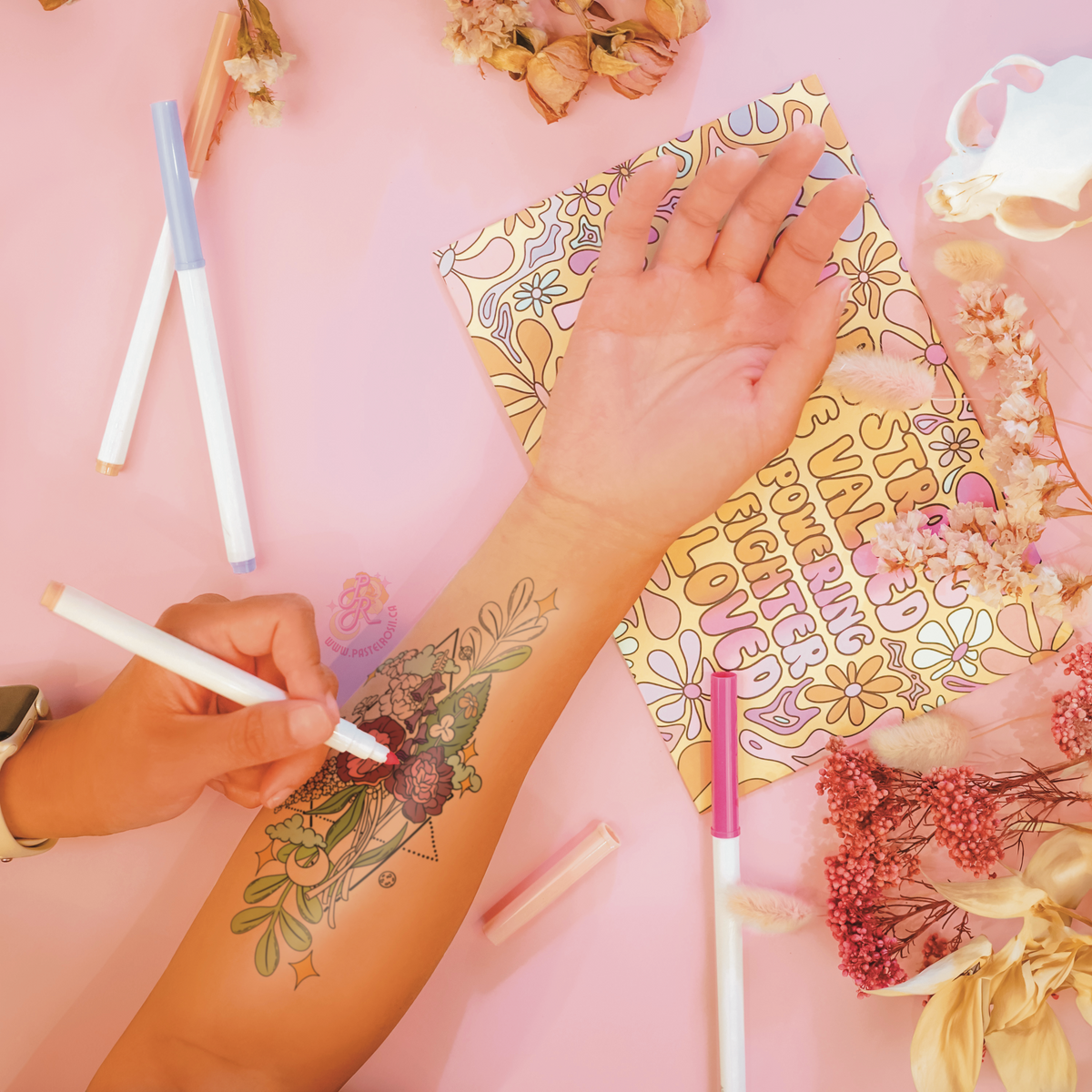 Floral Sparkles | Temporary Tattoo