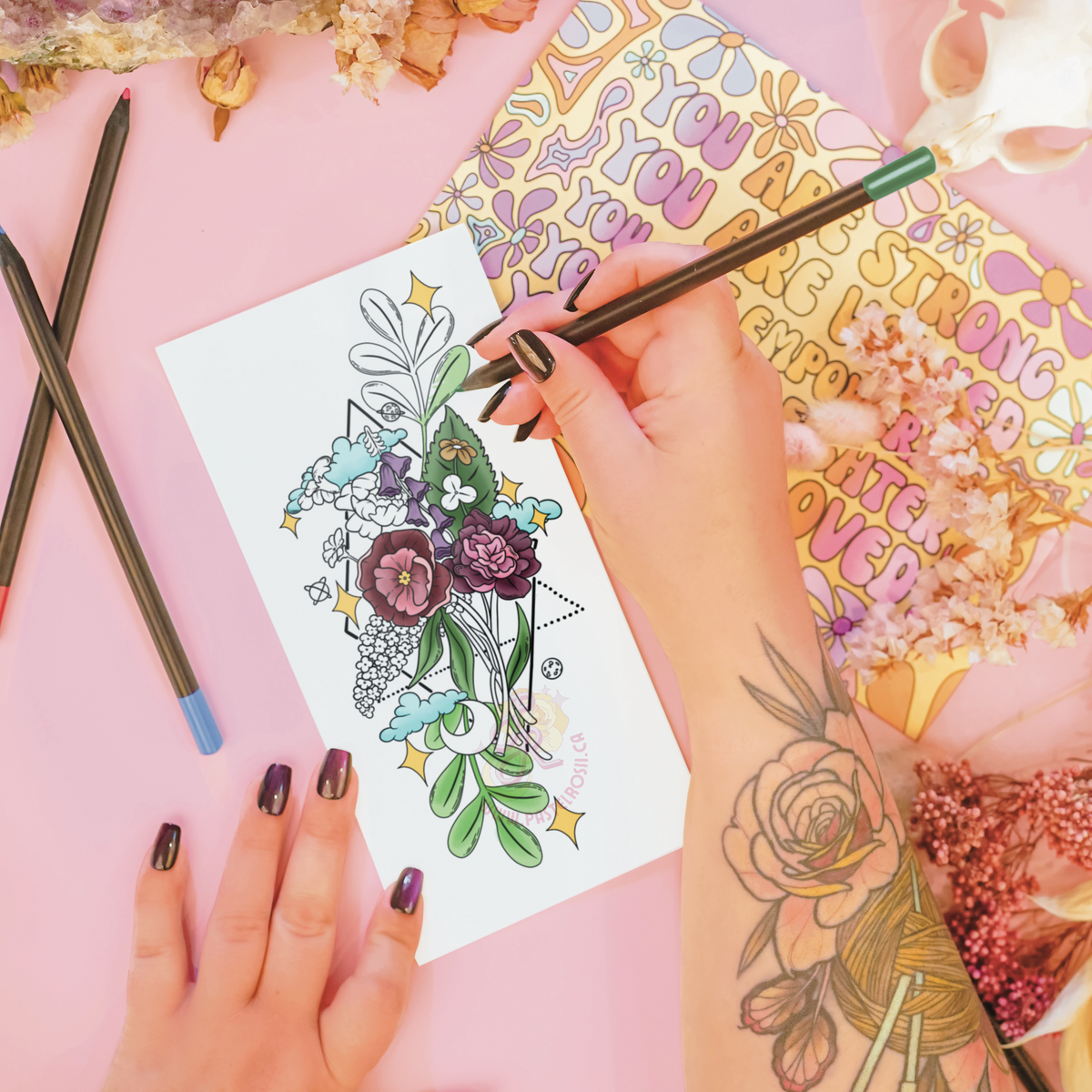 Floral Sparkles | Temporary Tattoo