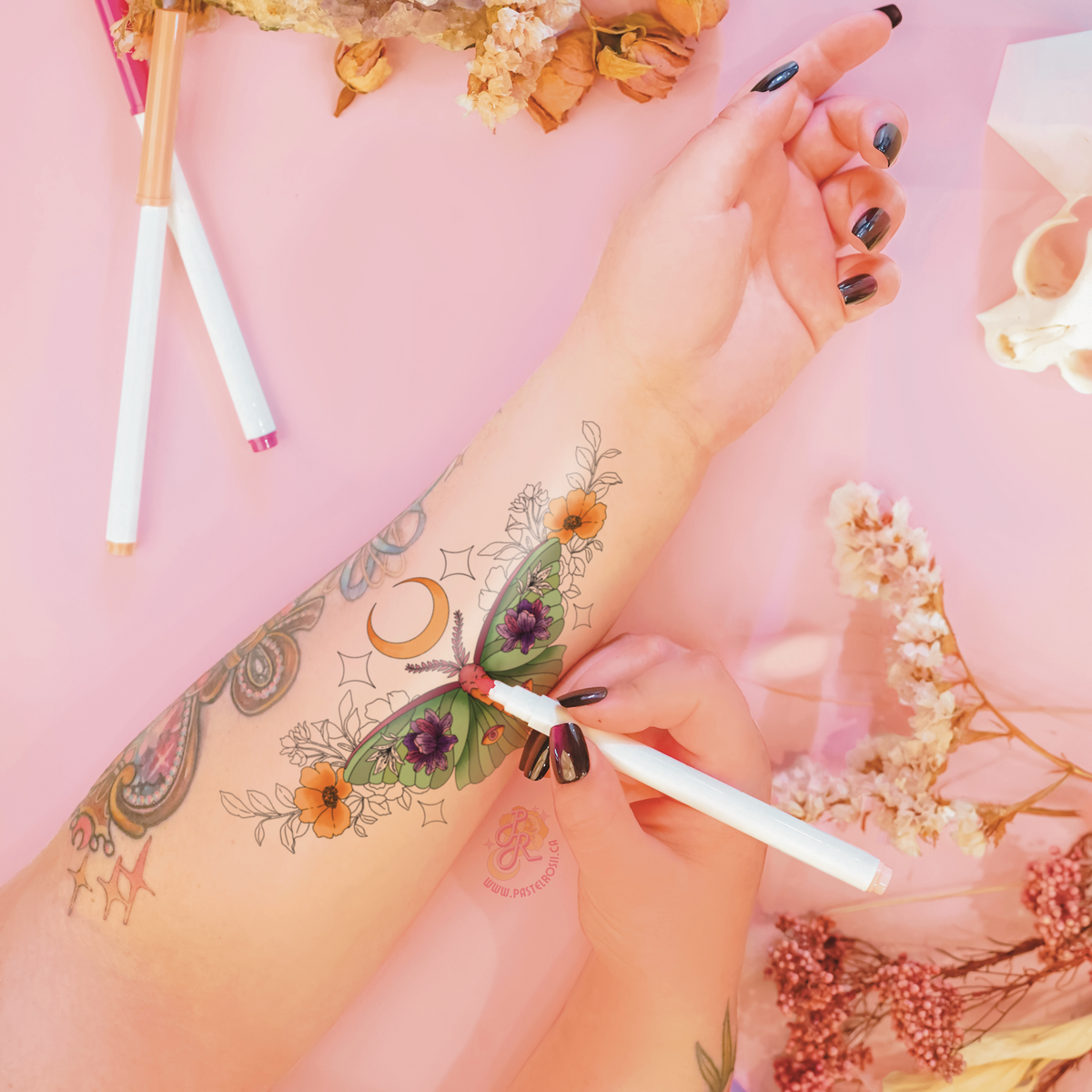 Moon Moth | Temporary Tattoo