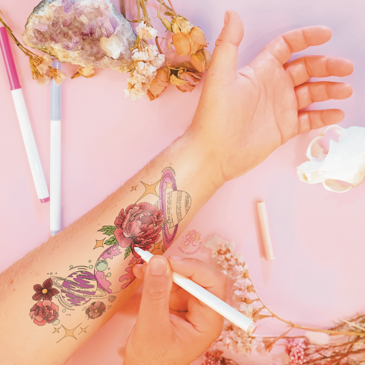 Space Flower | Temporary Tattoo