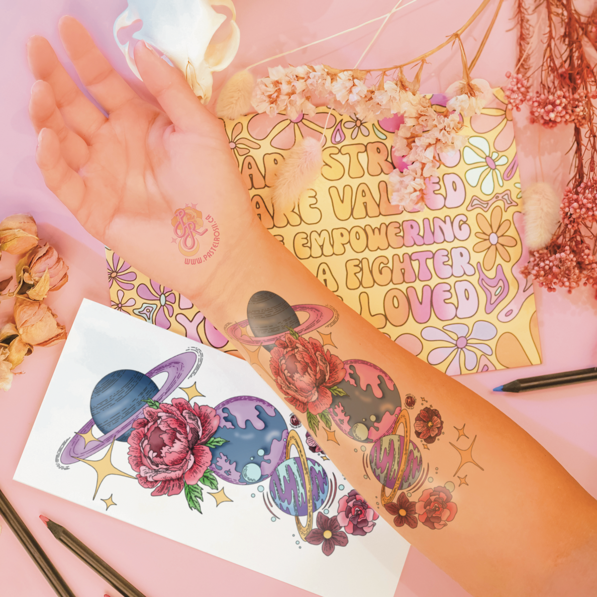 Space Flower | Temporary Tattoo