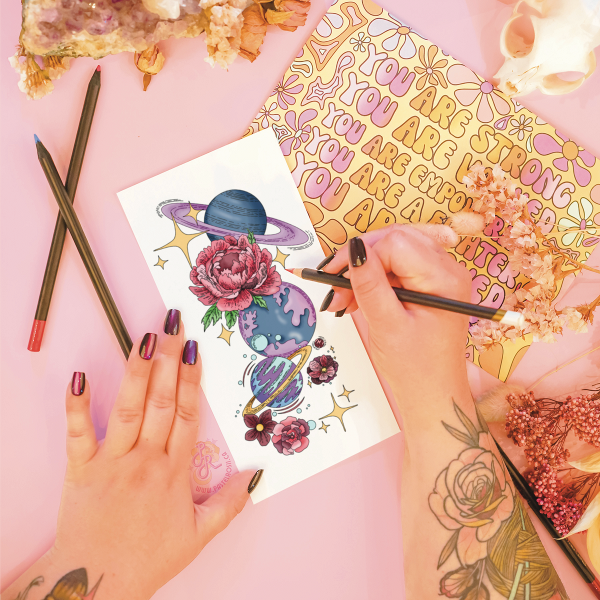 Space Flower | Temporary Tattoo