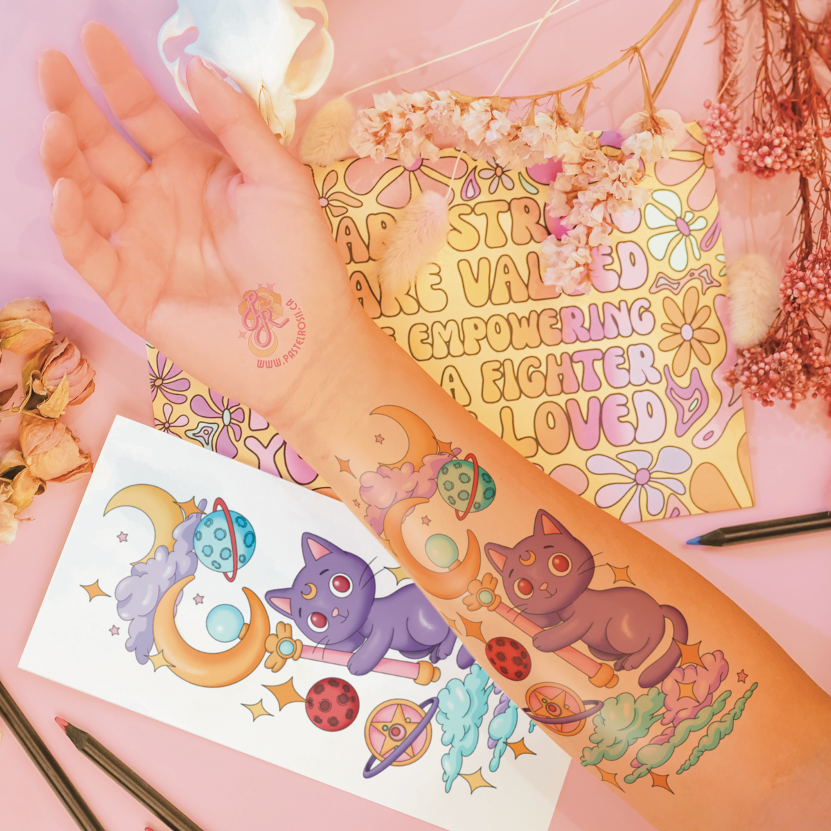 Moon Kitten | Temporary Tattoo