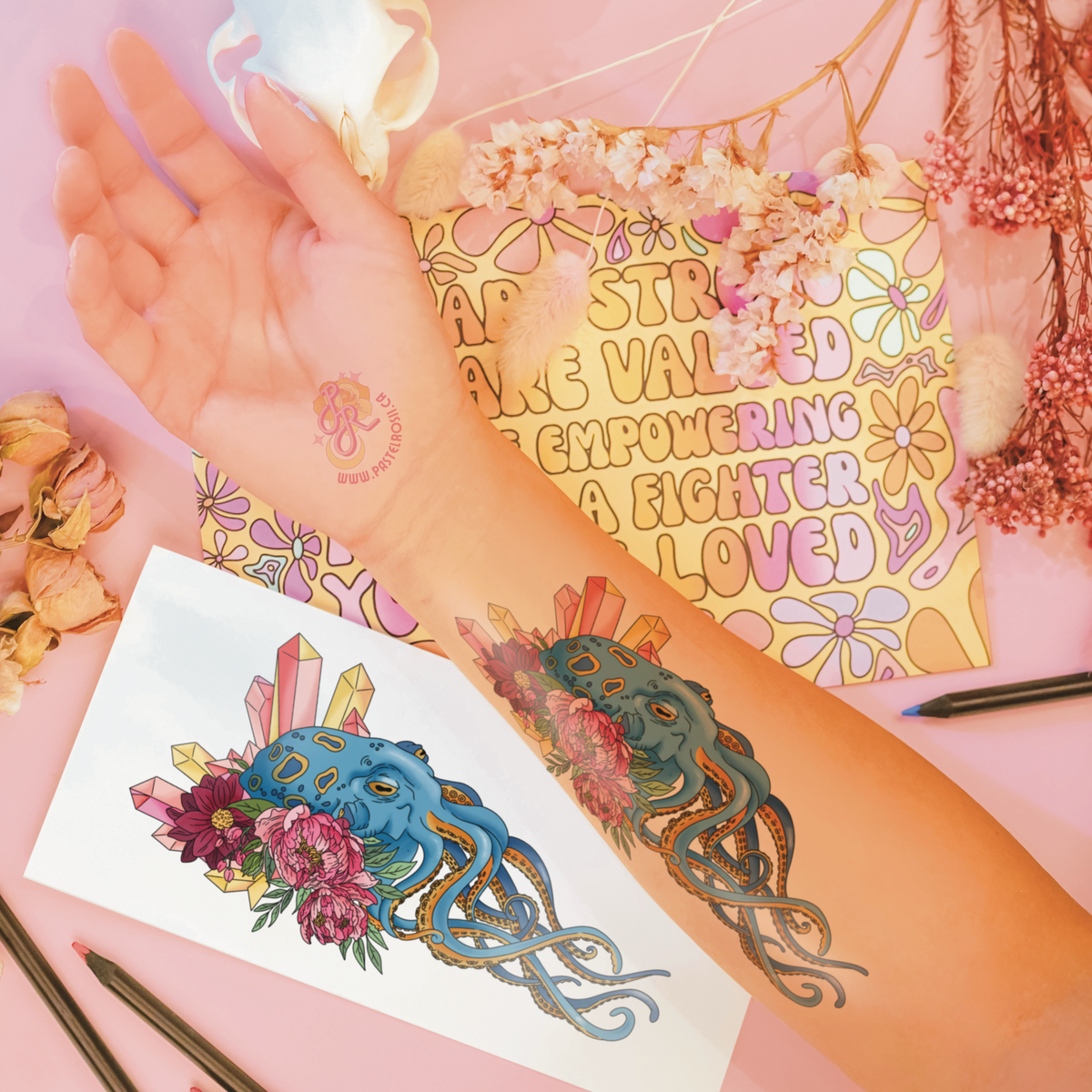 Crystal Current | Temporary Tattoo
