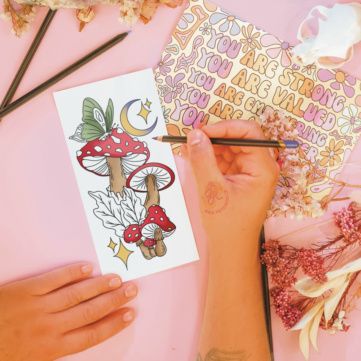 Moonlit Mushrooms | Temporary Tattoo