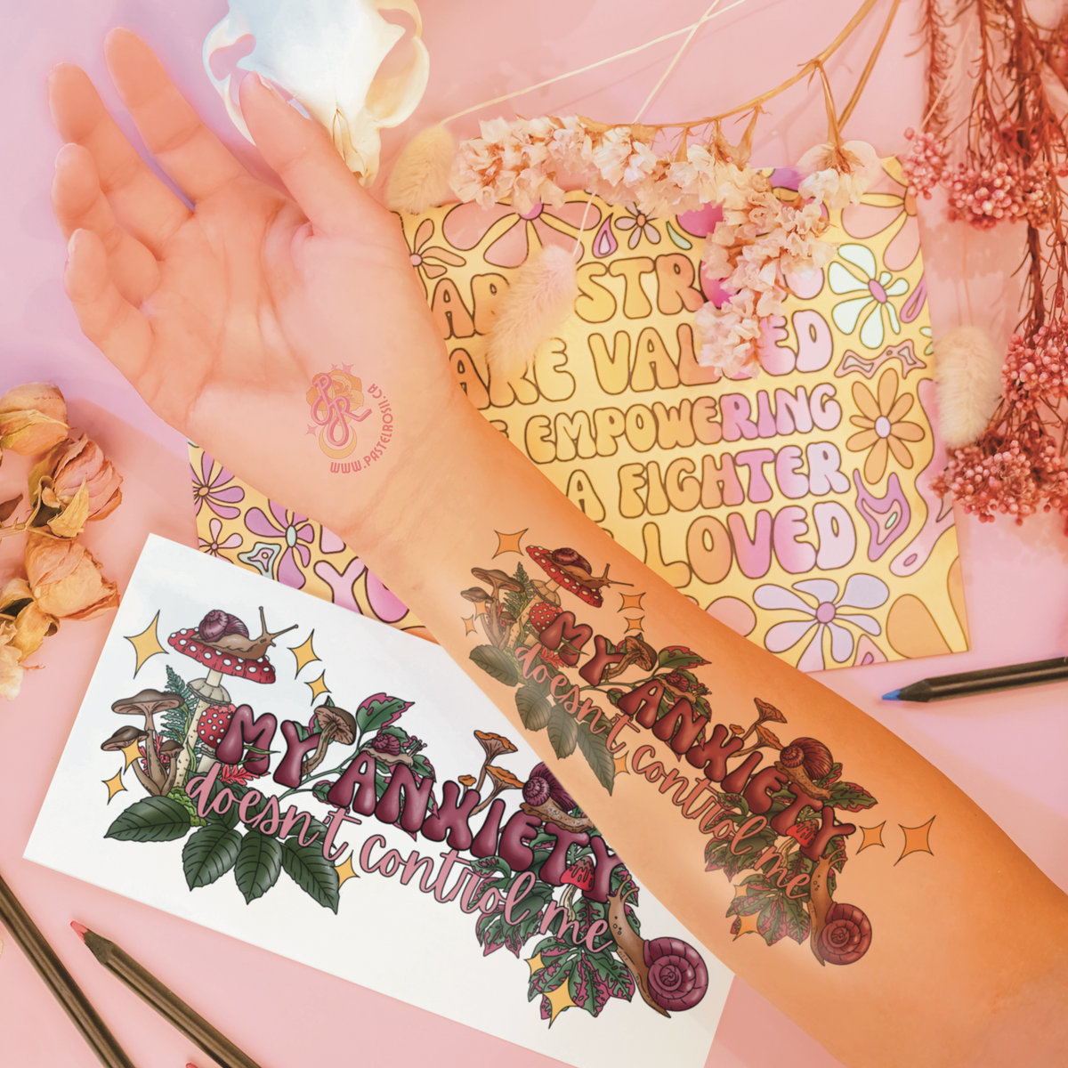 Anxiety Doesn't Control Me | Temporary Tattoo