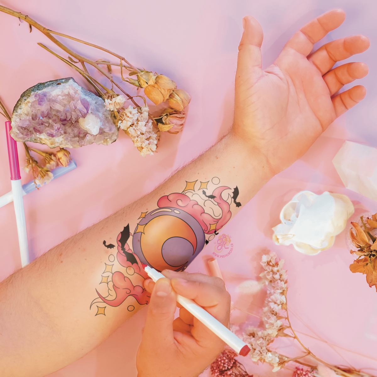 Crystal Moon | Temporary Tattoo
