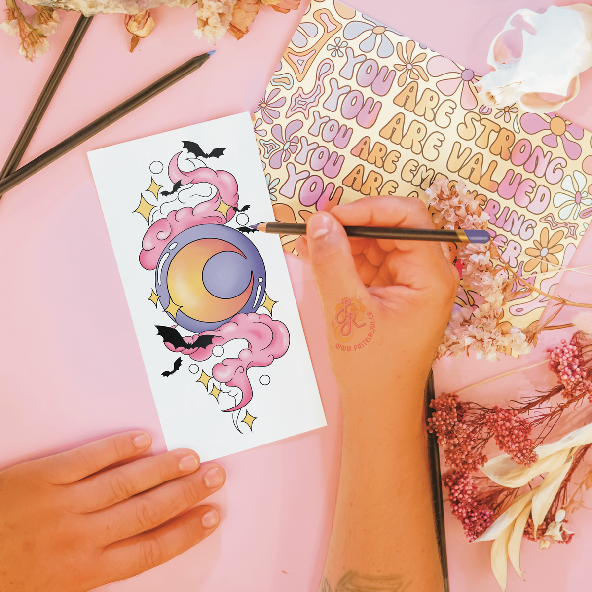 Crystal Moon | Temporary Tattoo