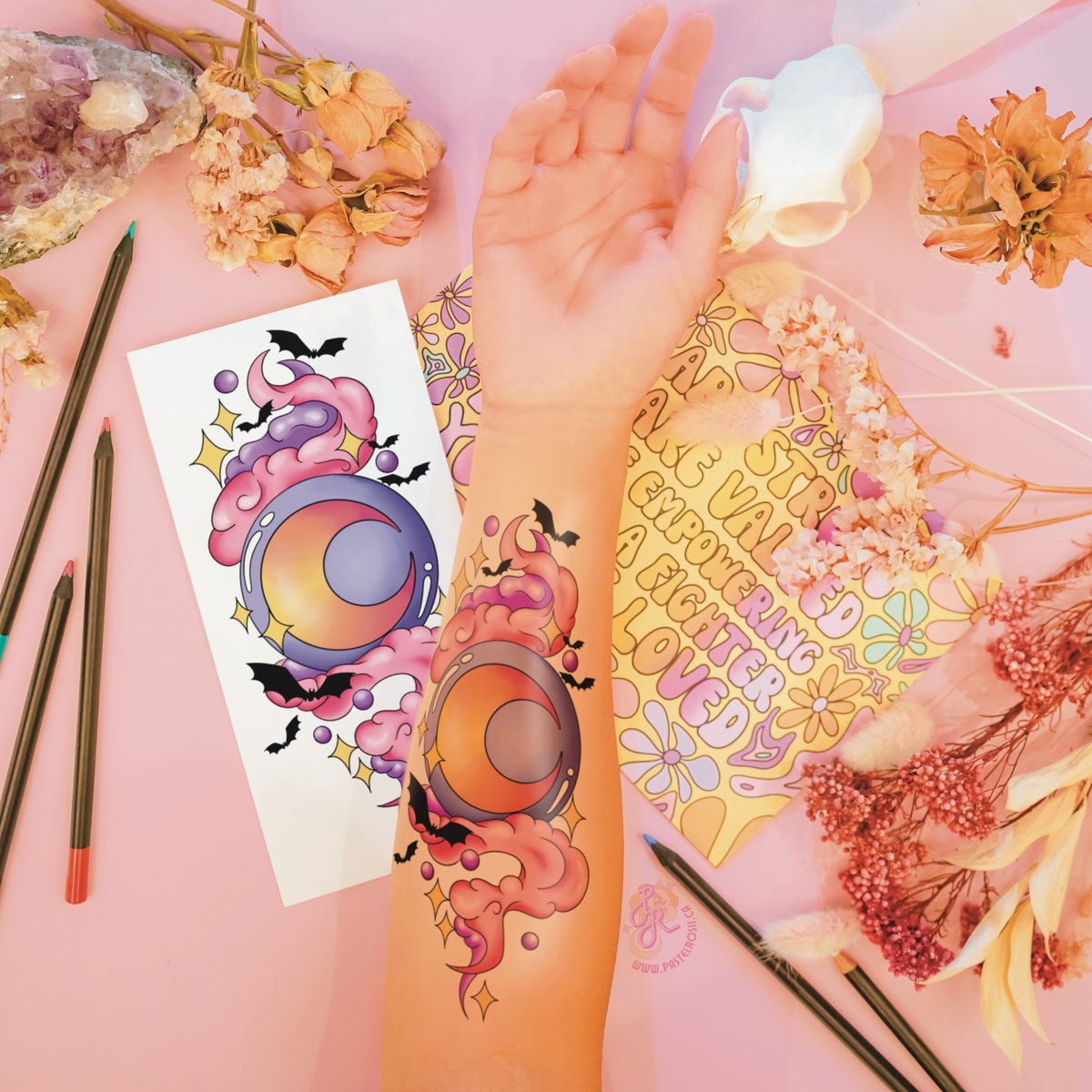 Crystal Moon | Temporary Tattoo