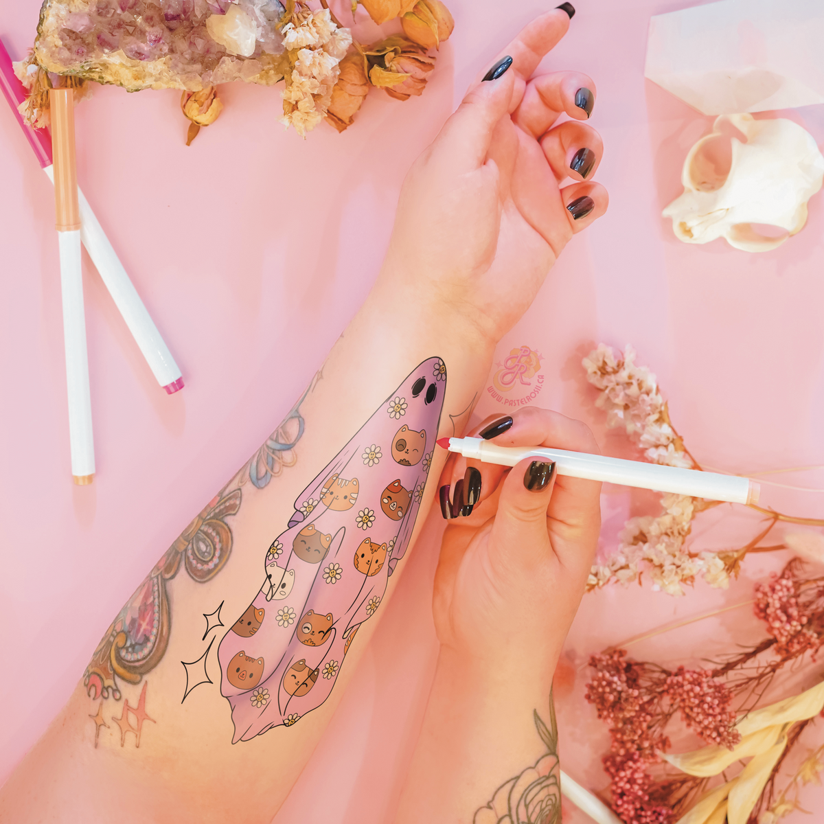 Boo-tiful Kittens | Temporary Tattoo