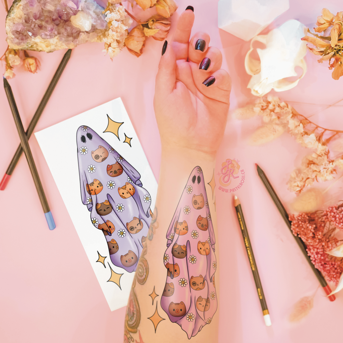Boo-tiful Kittens | Temporary Tattoo