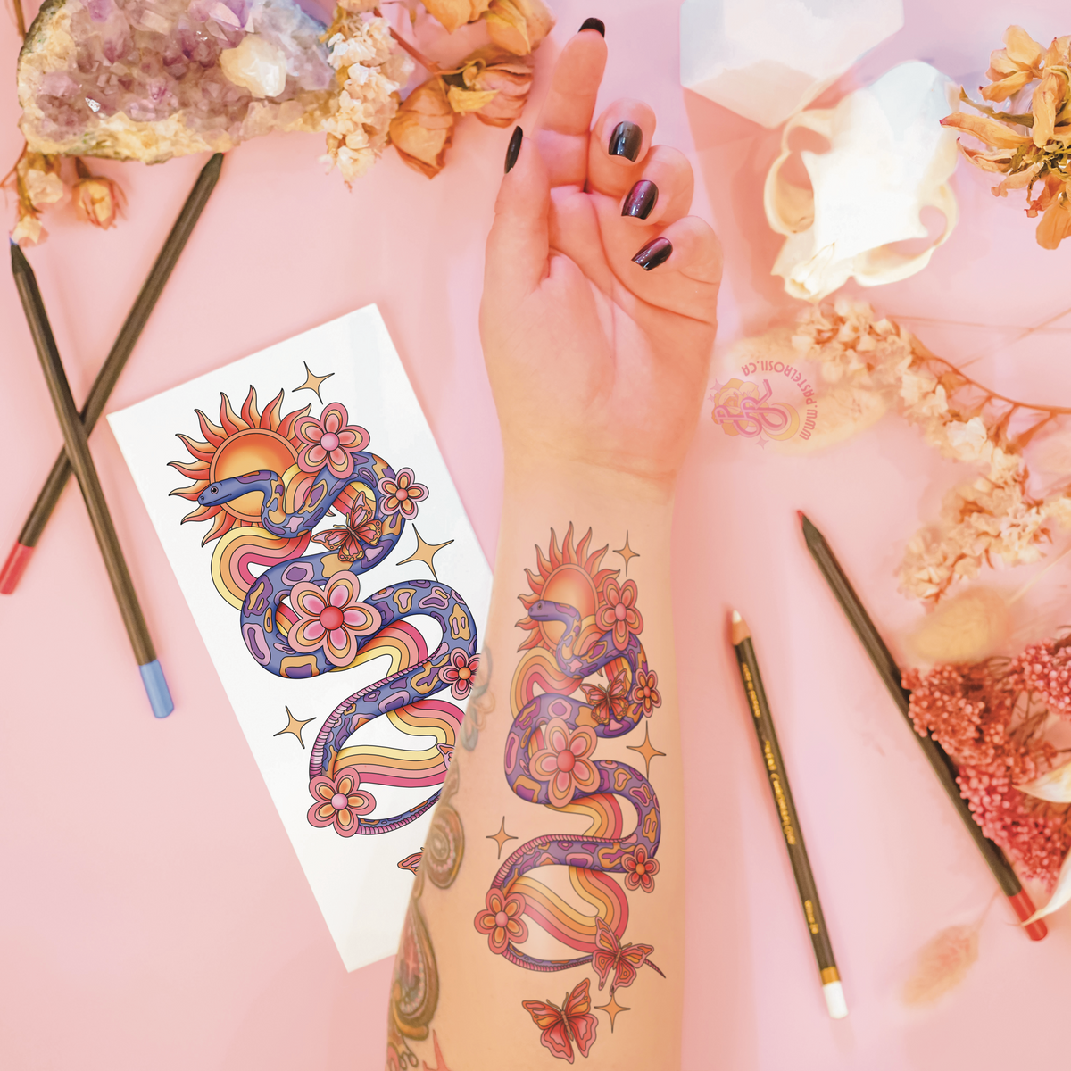 Peaceful Coil | Temporary Tattoo