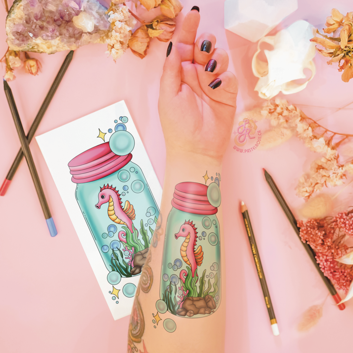 Seahorse Sanctuary | Temporary Tattoo