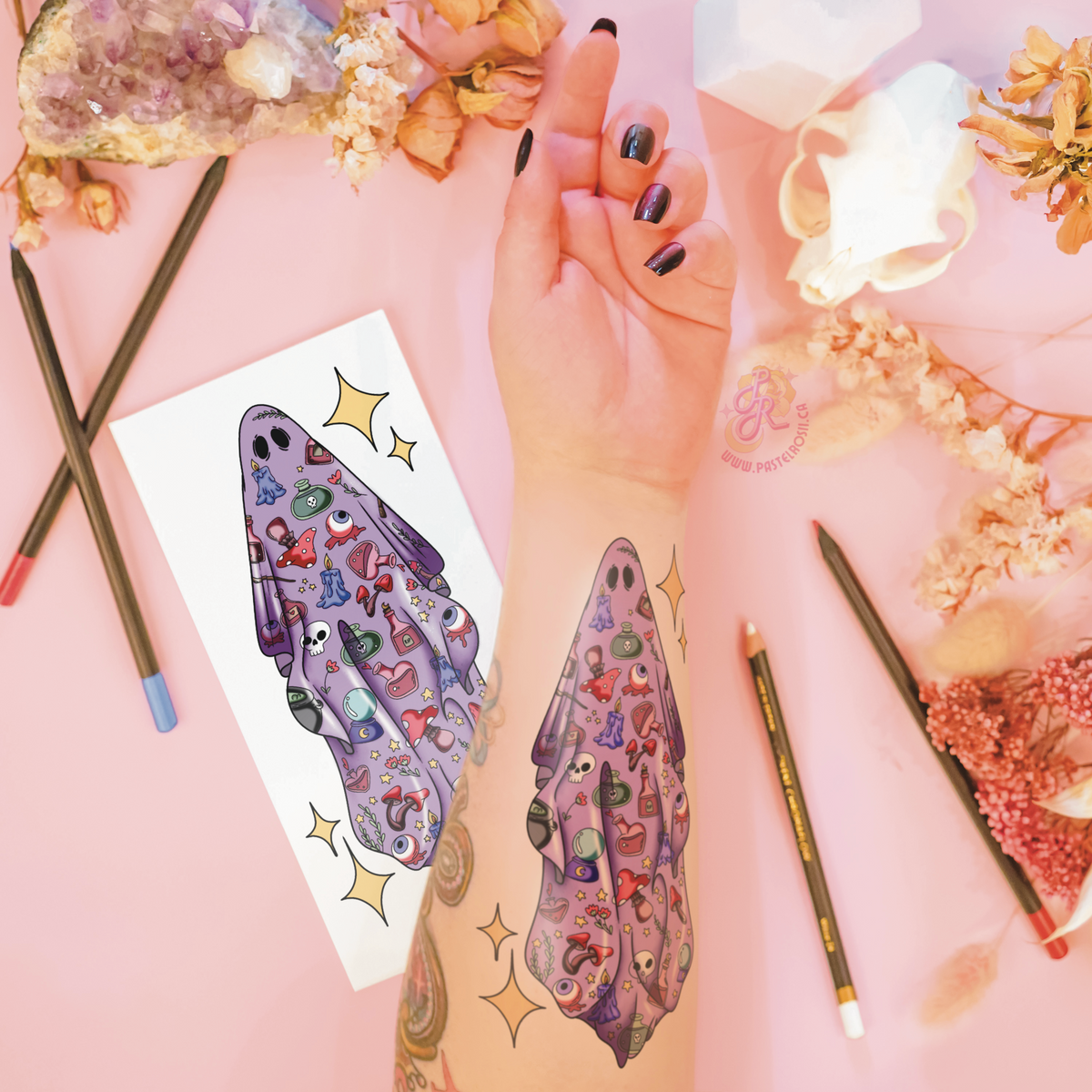 Patchwork Phantoms | Temporary Tattoo