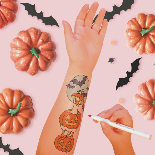 Pumpkin Goose | Temporary Tattoo