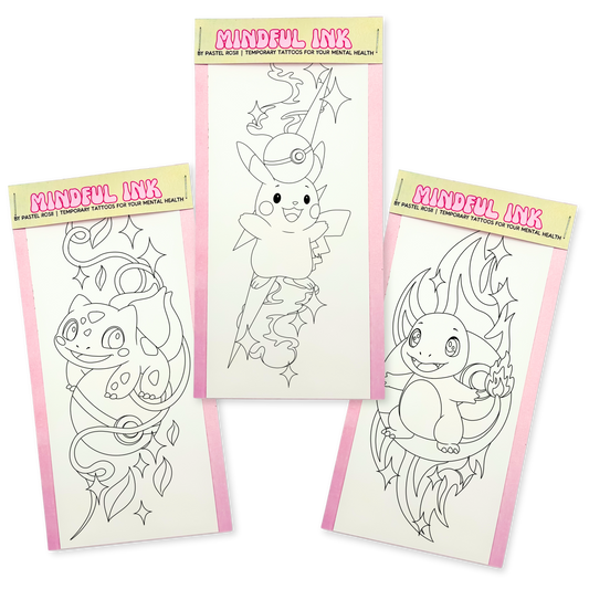 Catch and Colour | Set of Three | Temporary Tattoos | (Set 1)