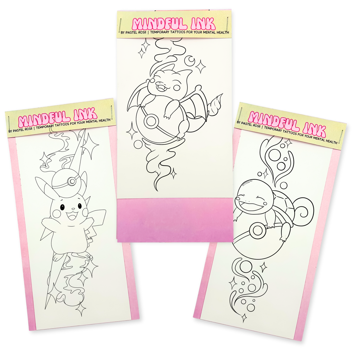 Catch and Colour | Set of Three | Temporary Tattoos | (Set 2)