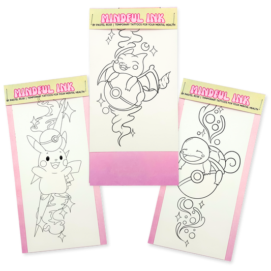 Catch and Colour | Set of Three | Temporary Tattoos | (Set 2)