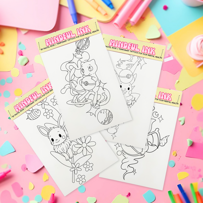 Catch and Colour | Children’s Set of Four | Temporary Tattoos (Set 2)