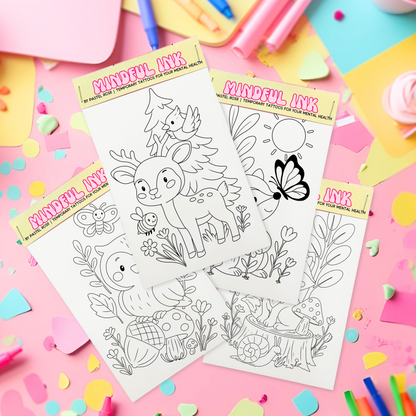 Woodland Adventure | Children’s Set of Four | Temporary Tattoos