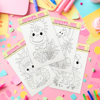 Rawr-some | Children’s Set of Four | Temporary Tattoos