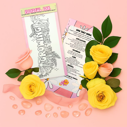 Temporary tattoo with flowers on a pink background