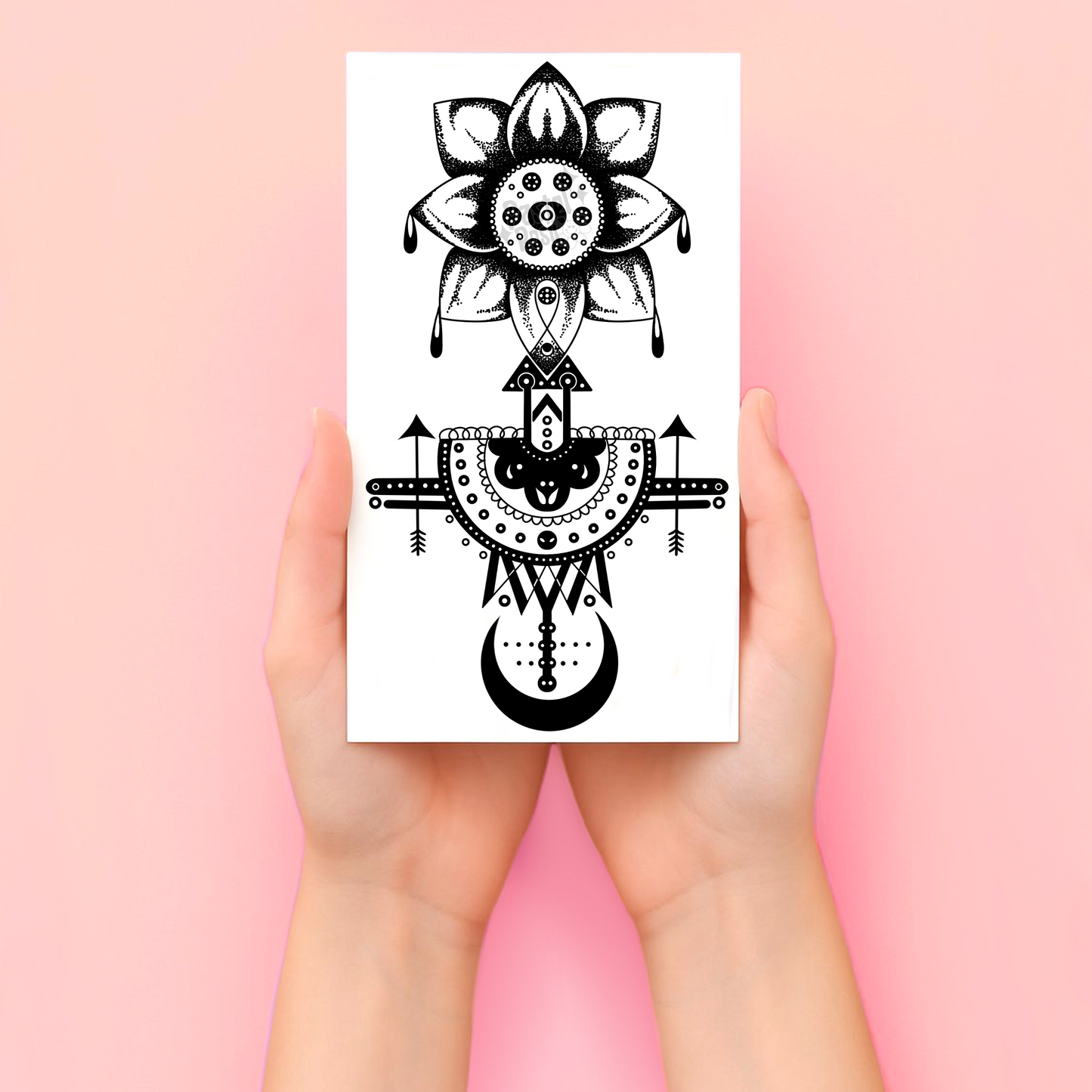 Moonflower Compass | Temporary Tattoo