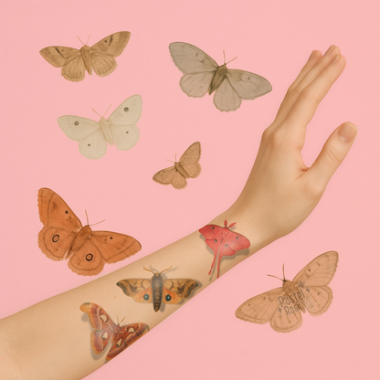 Moonshadow Moths | Temporary Tattoo