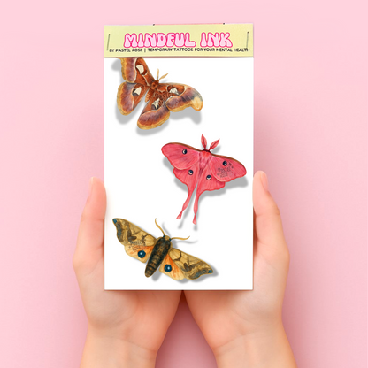 Moonshadow Moths | Temporary Tattoo