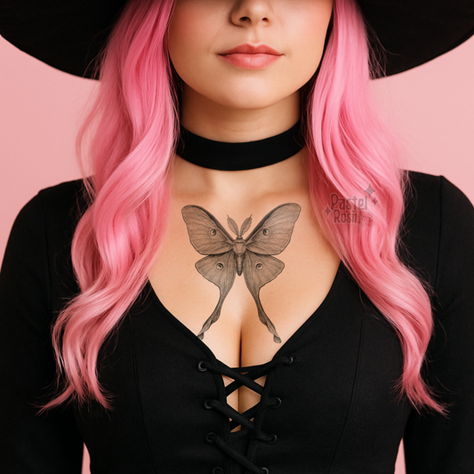 Moonveil Moth | Temporary Tattoo