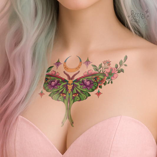 Lunar Moth | Temporary Tattoo