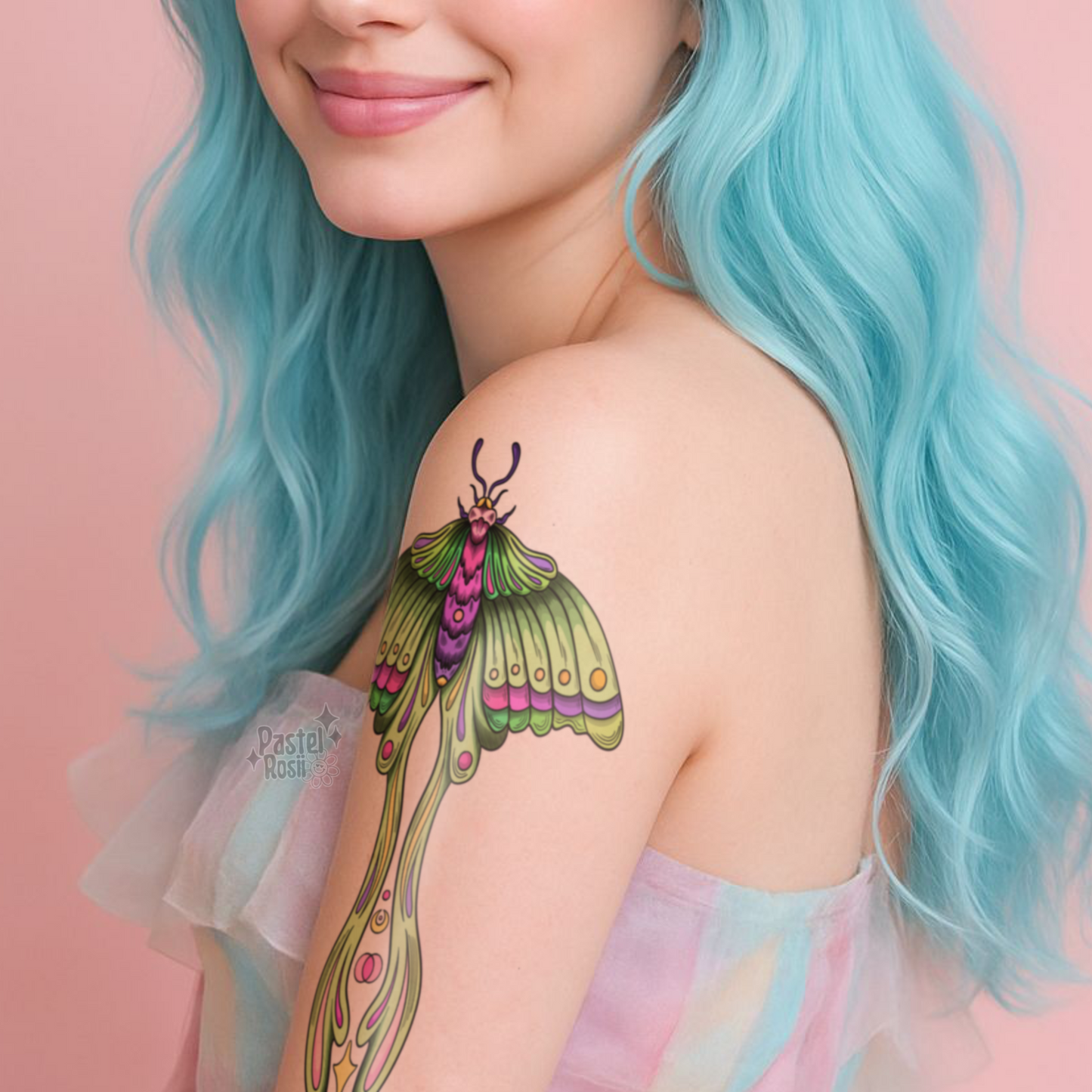 Moonblush Moth | Temporary Tattoo
