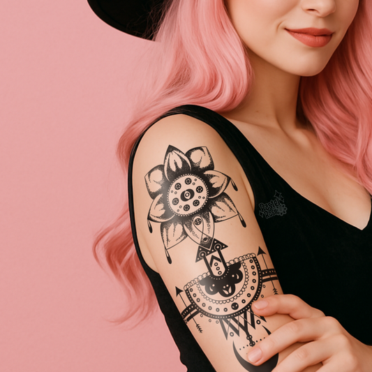 Moonflower Compass | Temporary Tattoo
