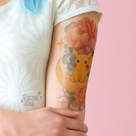 Floral Thunder | Temporary Tattoo