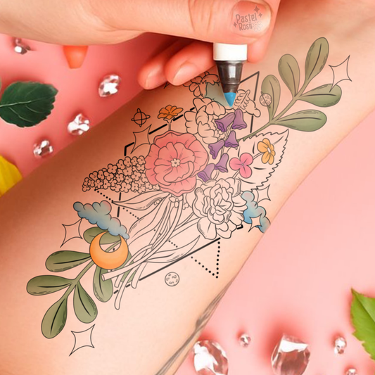 Floral Sparkles | Temporary Tattoo