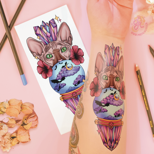 Hexing Sphynx | Temporary Tattoo